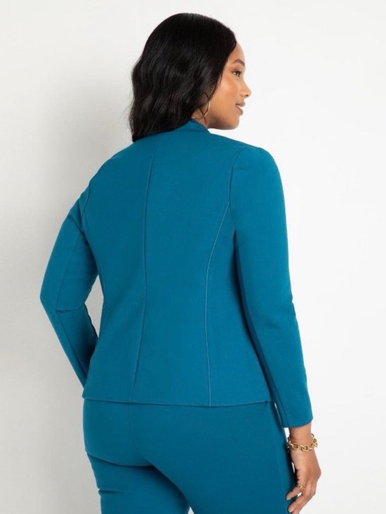 Eloquii The Ultimate Stretch Teal Single-Button Blazer Sz 18 - Picture 2 of 12